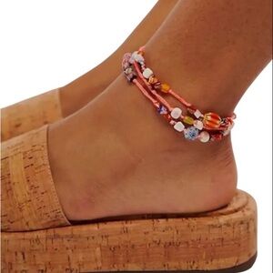 Free People Multicolor Beaded Anklet